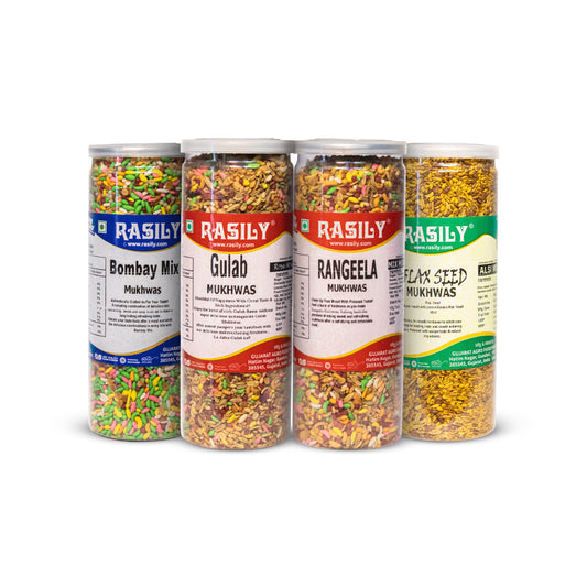 Bombay Mix, Flax Seeds, Gulab Flavor, Rangeela Premium Combo Packs - BOFAGURA